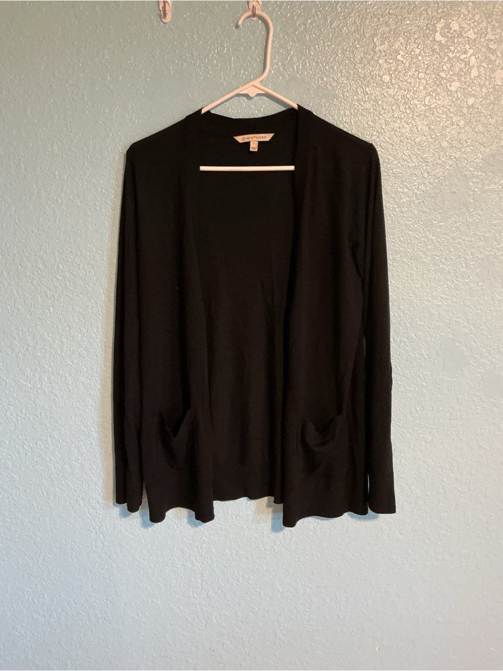 41 Hawthorn Black Open-Front Cardigan with Pockets